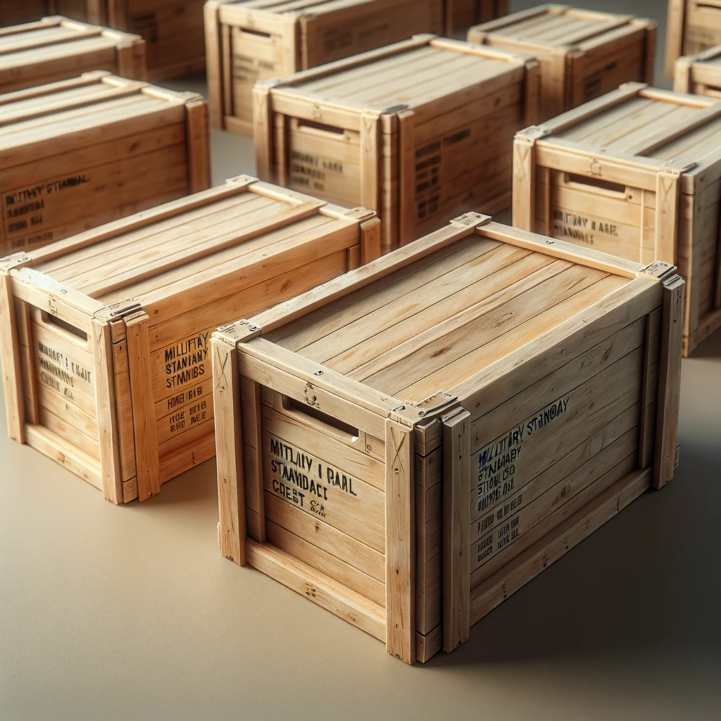 simple wooden military standard crates