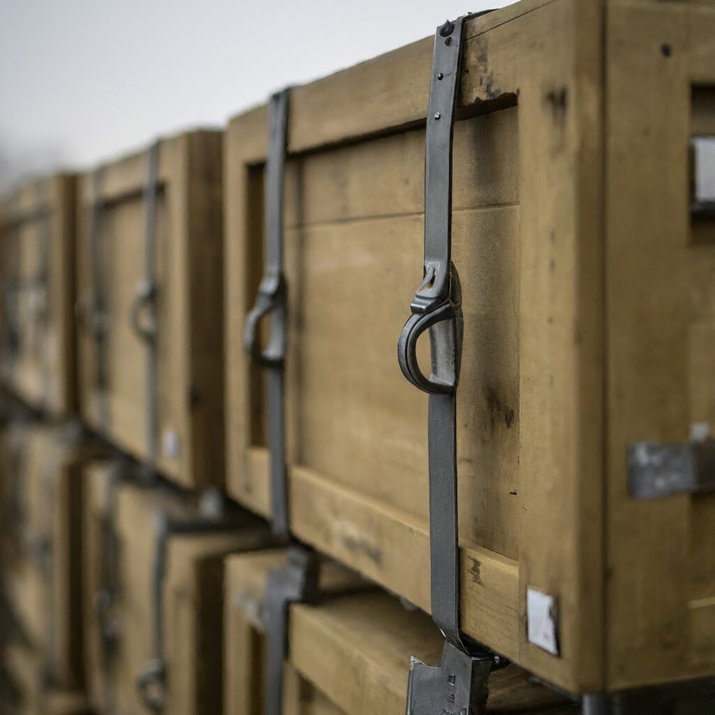 simple wooden military standard crates